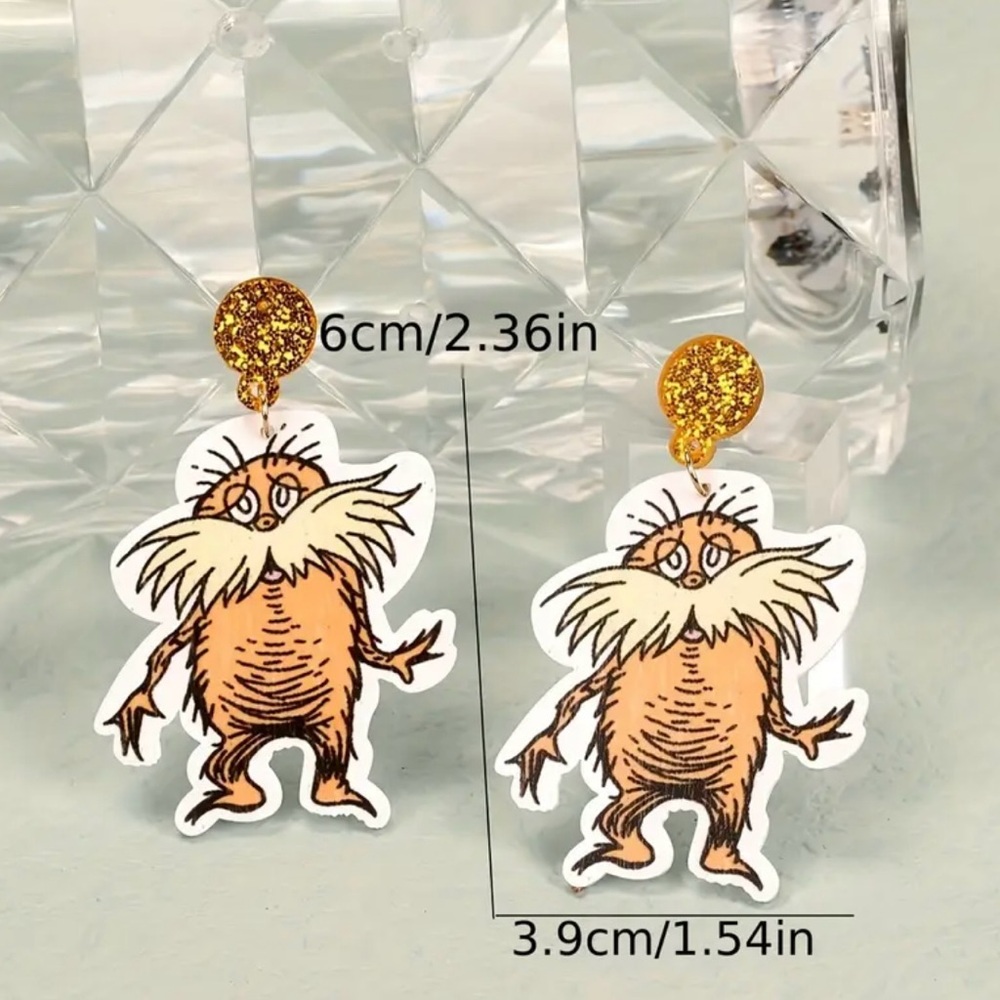 Lorax (Dr. Suess) Earrings - Picture 3 of 5